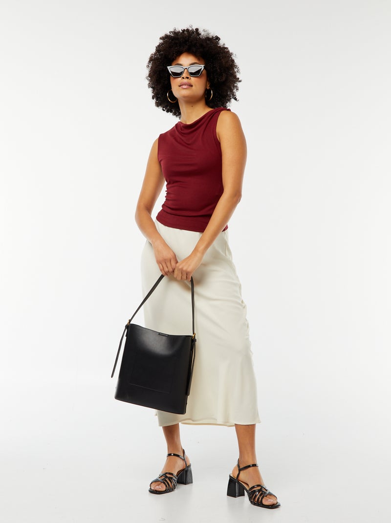 Top sem mangas com decote a direito VERMELHO - Kiabi