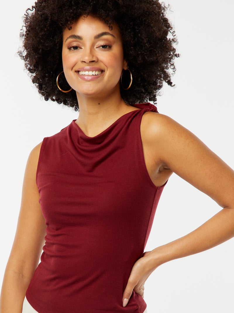 Top sem mangas com decote a direito VERMELHO - Kiabi