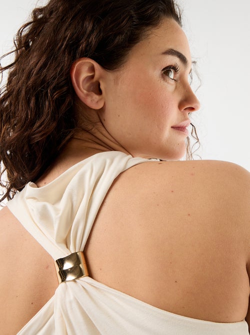 Top sem mangas com decote drapeado - Kiabi