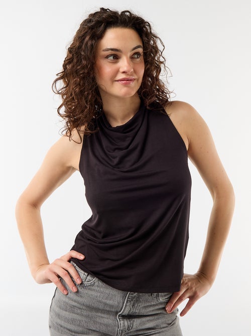 Top sem mangas com decote drapeado - Kiabi