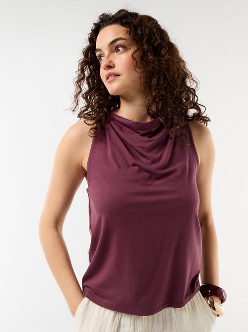 Top sem mangas com decote drapeado - Kiabi