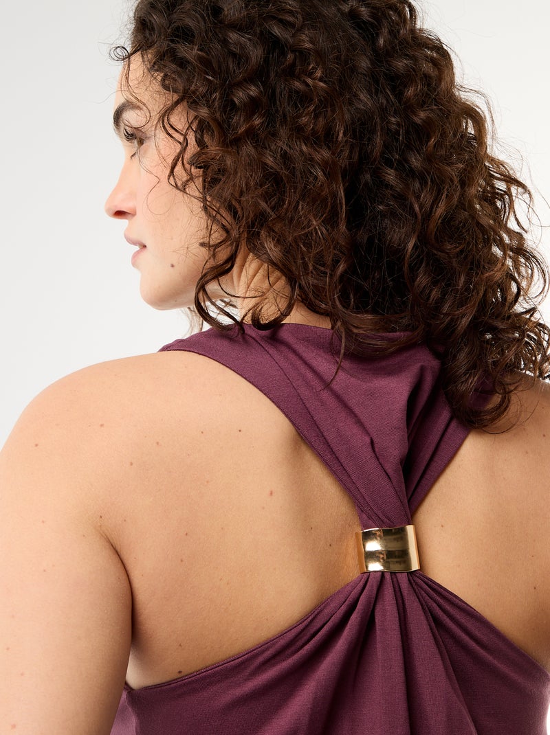 Top sem mangas com decote drapeado Violeta - Kiabi