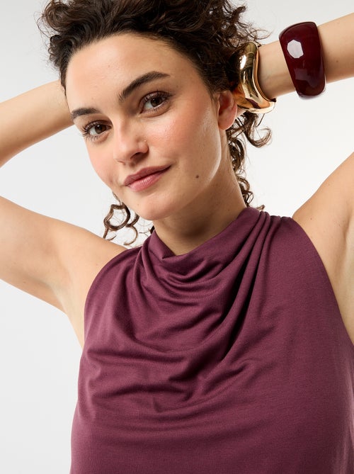 Top sem mangas com decote drapeado - Kiabi