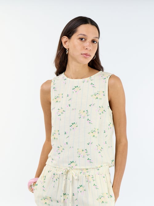 Top sem mangas com gola redonda - Kiabi