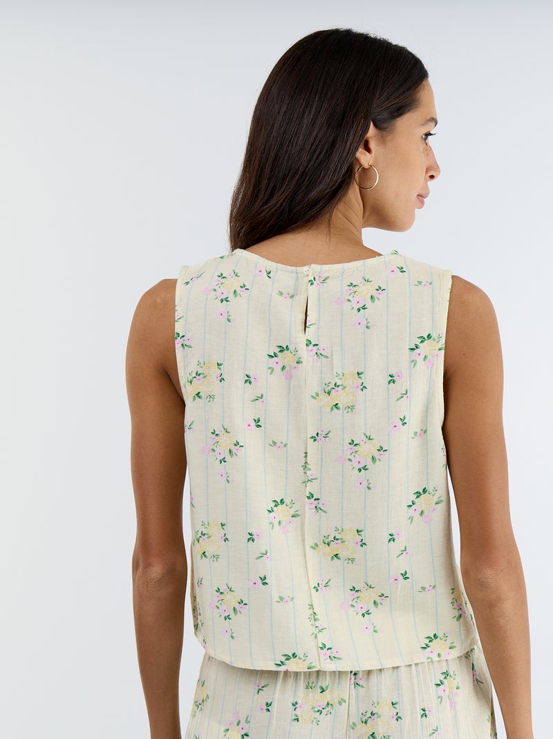 Top sem mangas com gola redonda Amarelo - Kiabi