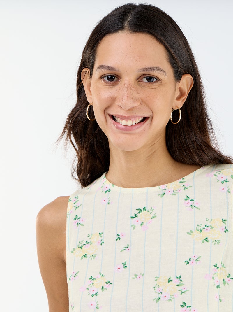 Top sem mangas com gola redonda Amarelo - Kiabi