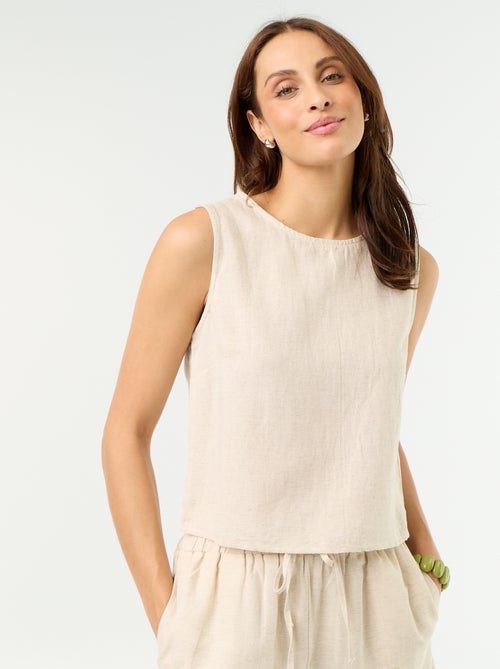 Top sem mangas com gola redonda - Kiabi Top sem mangas com gola redonda - Kiabi