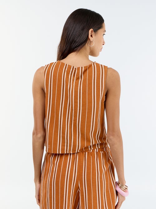 Top sem mangas com gola redonda - Kiabi