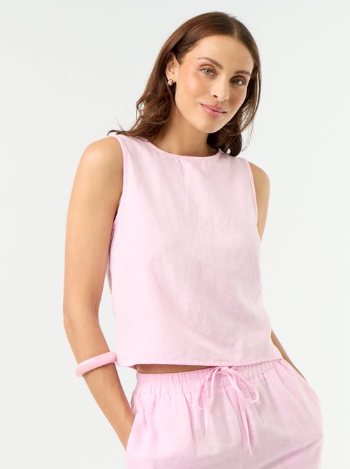 Top sem mangas com gola redonda - Kiabi Top sem mangas com gola redonda - Kiabi