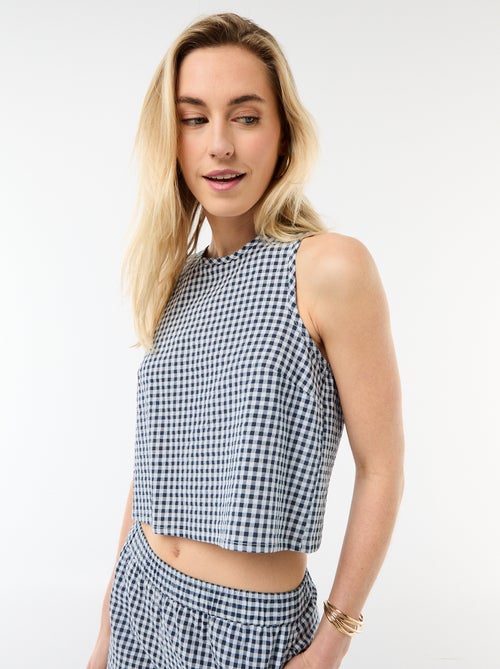 Top sem mangas com padrão Vichy - Kiabi