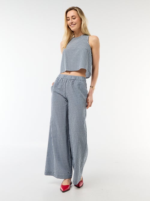 Top sem mangas com padrão Vichy - Kiabi