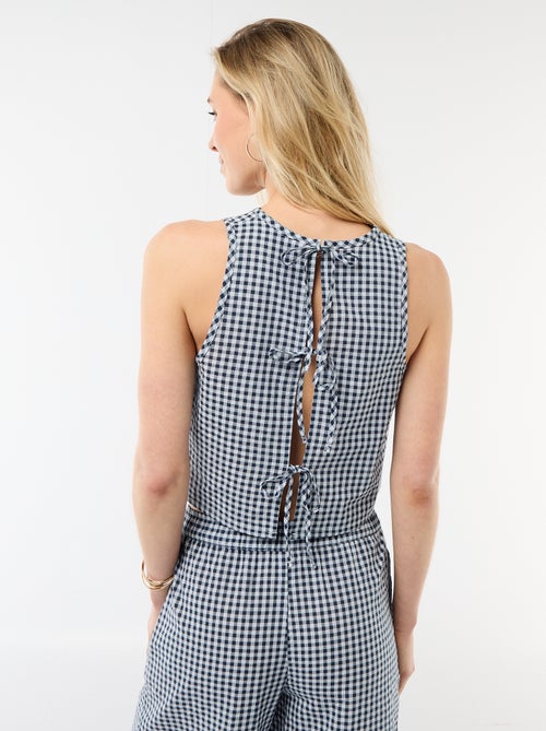 Top sem mangas com padrão Vichy - Kiabi