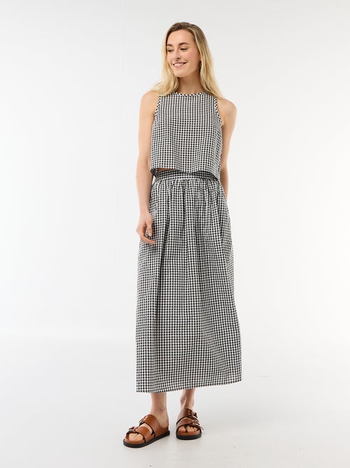 Top sem mangas com padrão Vichy - Kiabi