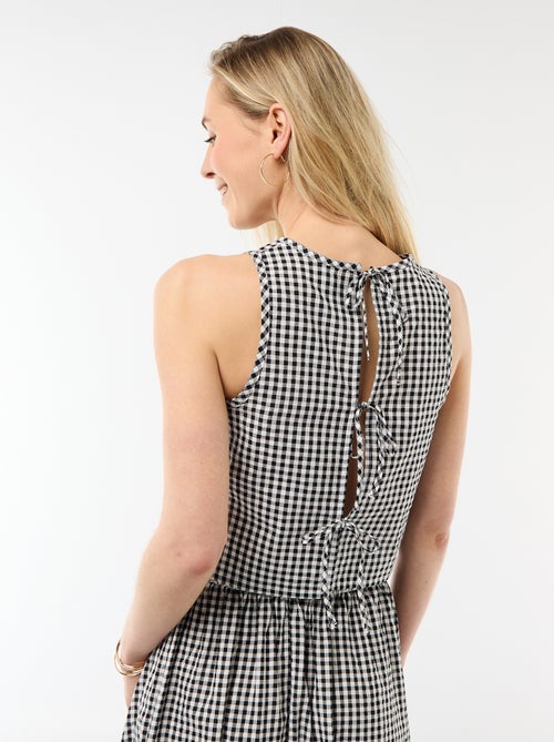 Top sem mangas com padrão Vichy - Kiabi