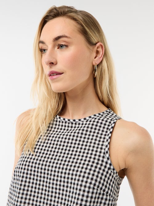 Top sem mangas com padrão Vichy - Kiabi