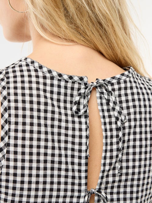 Top sem mangas com padrão Vichy - Kiabi