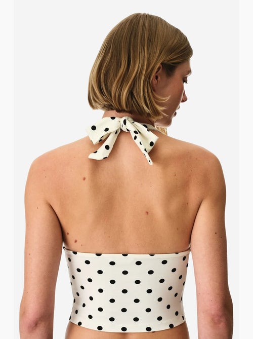Top sem mangas decote halter bolinhas penti - Kiabi Top sem mangas decote halter bolinhas penti - Kiabi