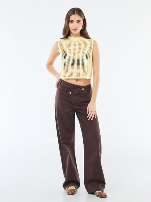 Top sem mangas em crochê - Kiabi