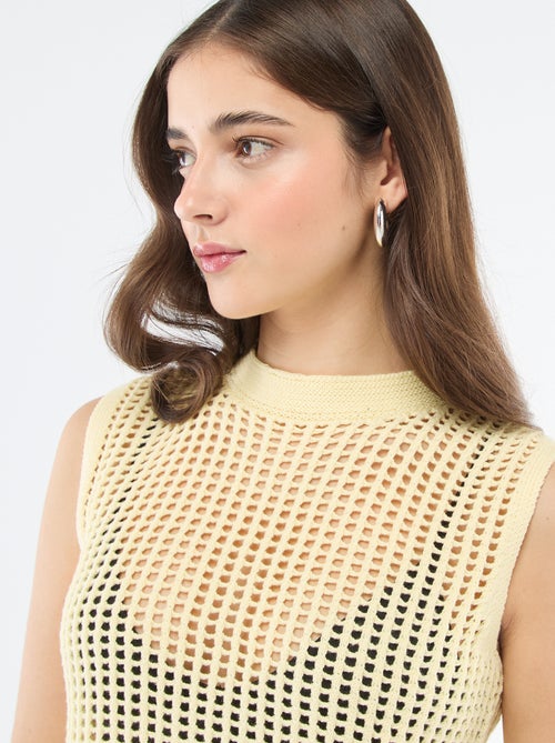 Top sem mangas em crochê - Kiabi