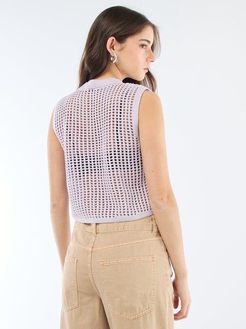 Top sem mangas em crochê - Kiabi