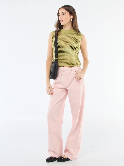 Top sem mangas em crochê - Kiabi