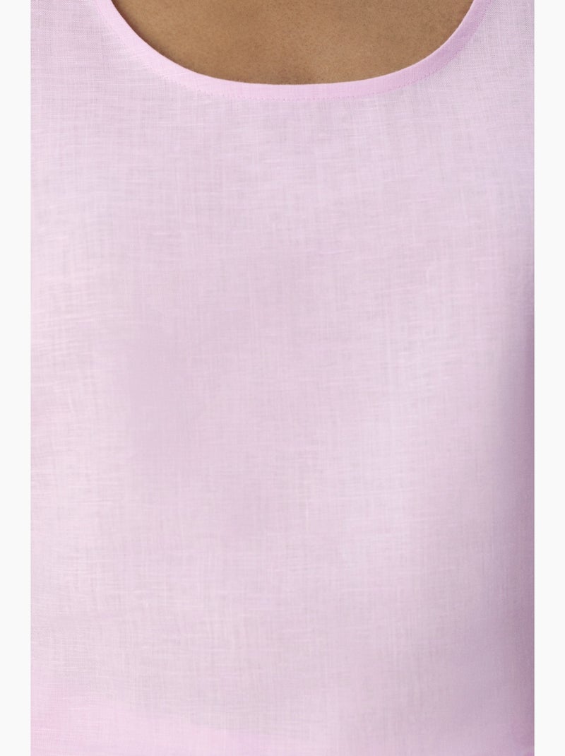 Top sem mangas linho penti Rosa - Kiabi
