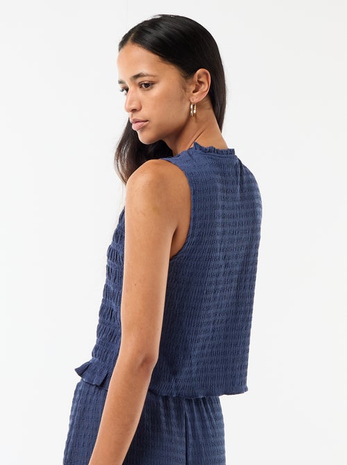 Top smockado sem mangas - Kiabi