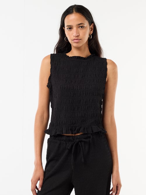 Top smockado sem mangas - Kiabi