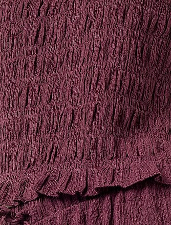 Top smockado sem mangas