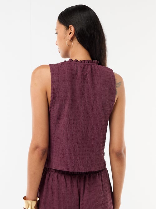 Top smockado sem mangas - Kiabi