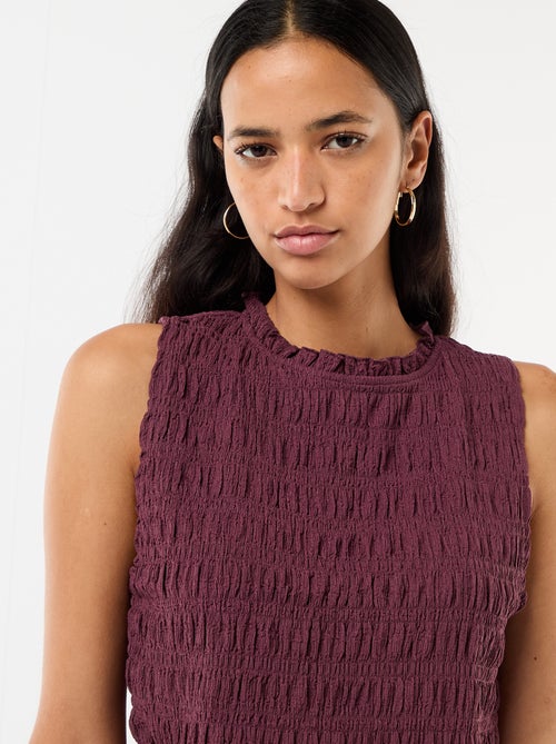 Top smockado sem mangas - Kiabi