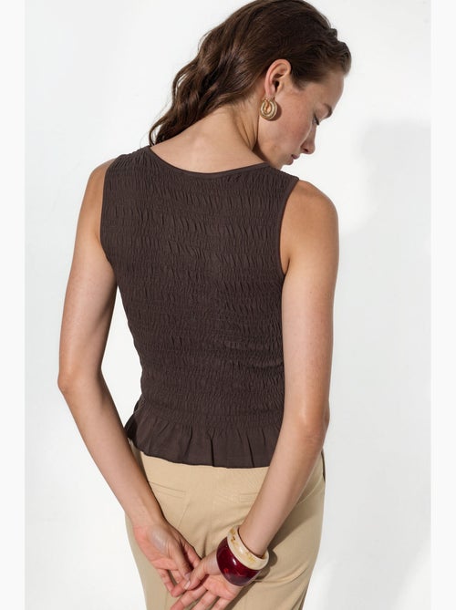 Top texturizado com folhos busem - Kiabi