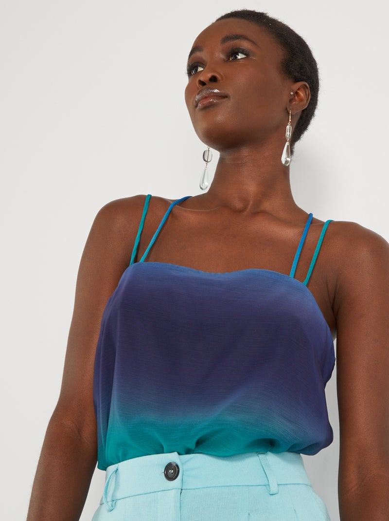 Top tie and dye com alças finas AZUL - Kiabi