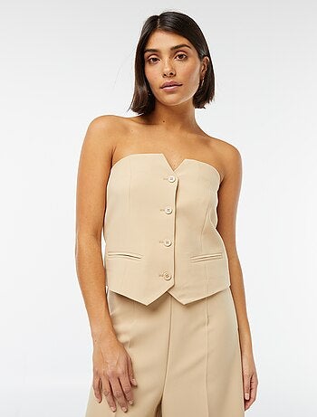 Top tipo corpete com botões