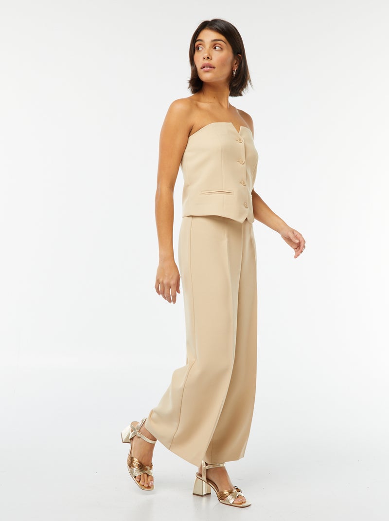 Top tipo corpete com botões BEGE - Kiabi