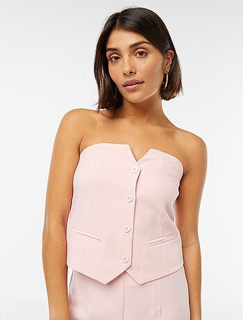 Top tipo corpete com botões