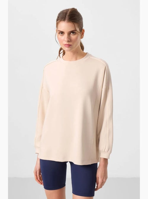 Top túnica oversized comprido às riscas tommy - Kiabi