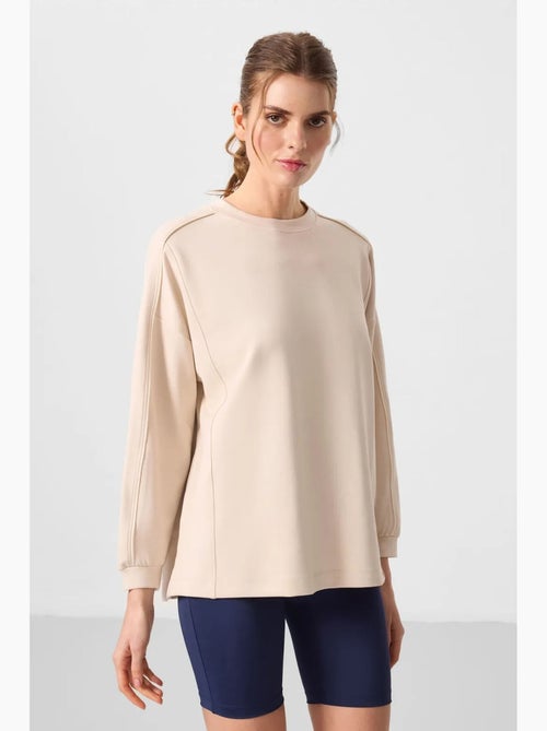 Top túnica oversized comprido às riscas tommy - Kiabi