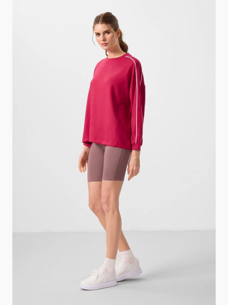 Top túnica oversized comprido às riscas tommy Magenta - Kiabi