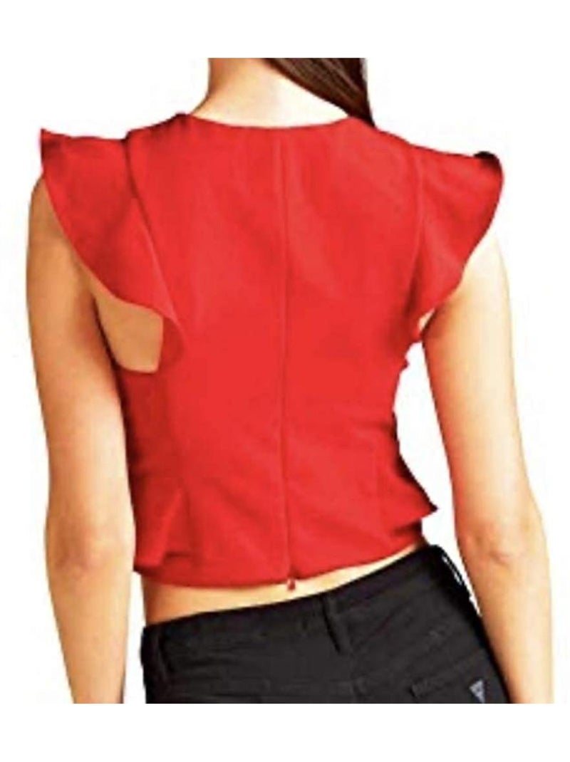Top vermelho com folhos para mulher guess Vermelho - Kiabi