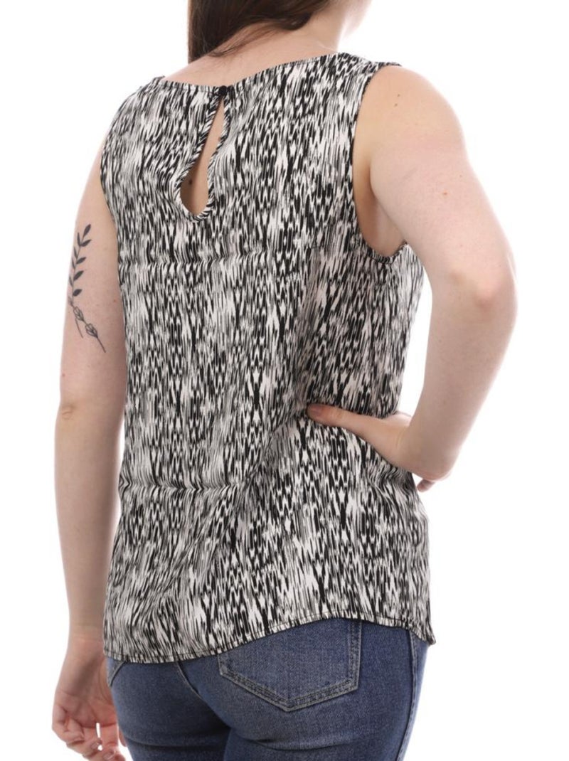 Top Vero Moda Easy Branco Estampado para Mulher Preto Branco - Kiabi