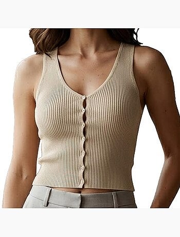 Top Vero Moda Gold para Mulher em Cru