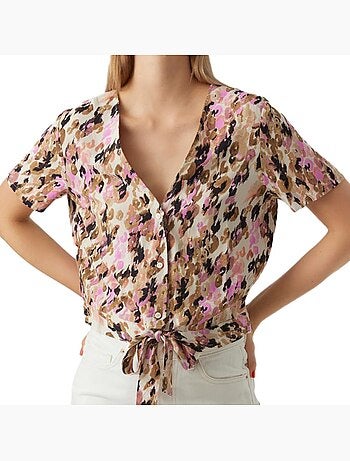 Top Vero Moda Measy Estampado Bege para Mulher