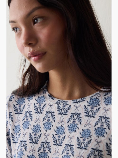 Topo de pijama tea time com estampa floral e efeito térmico penti - Kiabi