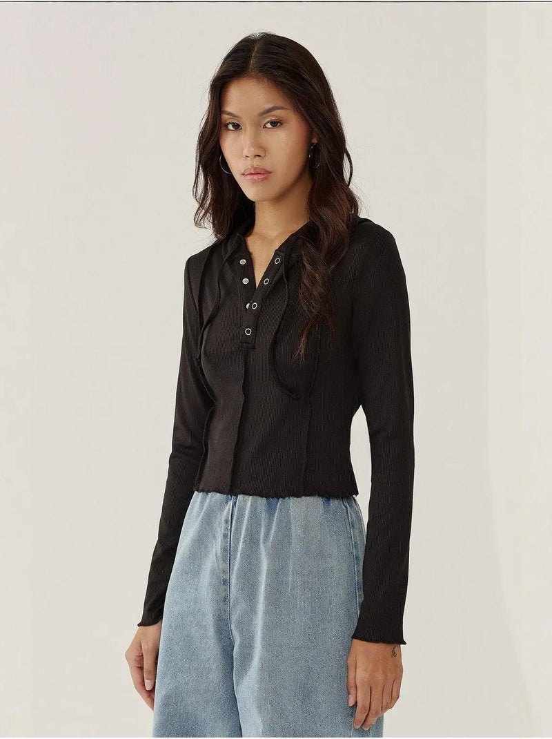 Tops com fecho de encaixe Preto - Kiabi