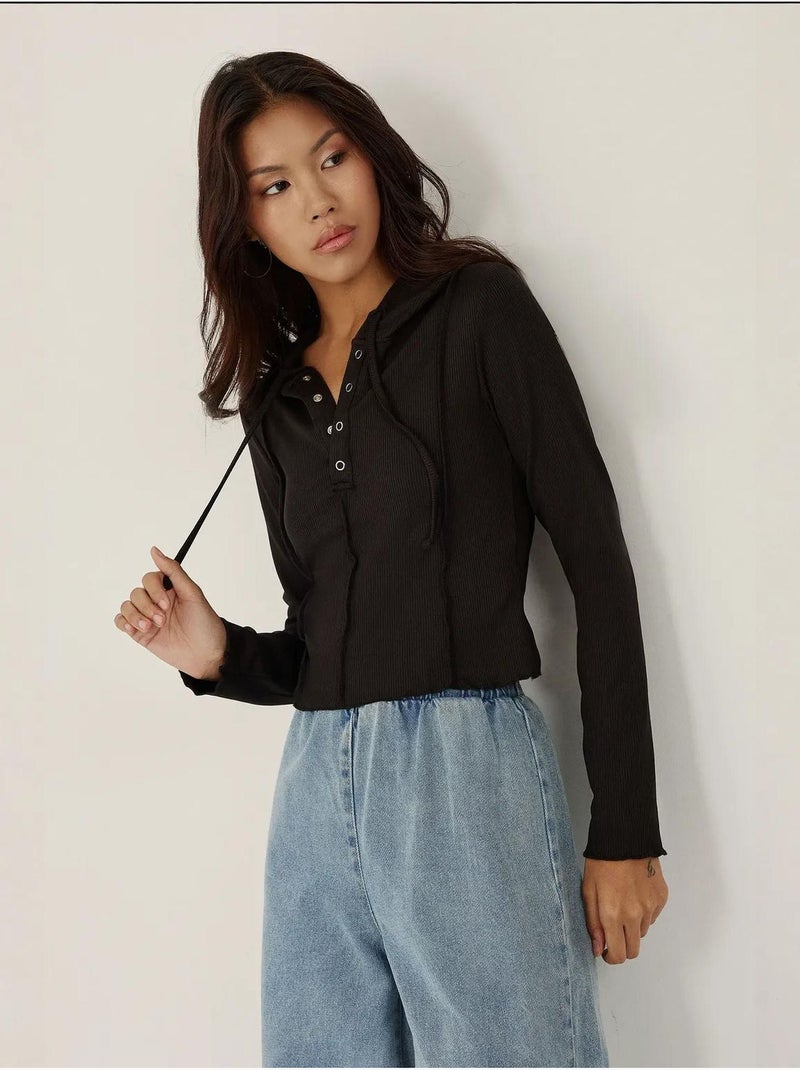 Tops com fecho de encaixe Preto - Kiabi