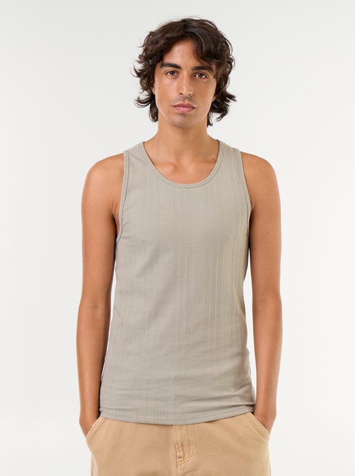 Tops sem mangas em jersey canelado - Kiabi Tops sem mangas em jersey canelado - Kiabi