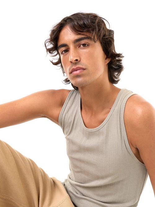 Tops sem mangas em jersey canelado - Kiabi Tops sem mangas em jersey canelado - Kiabi
