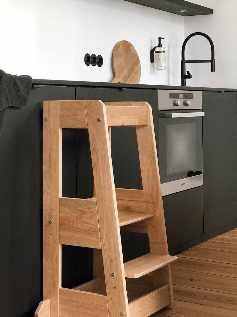 Torre de aprendizagem infantil em carvalho | tissi Castanho-chocolate - Kiabi