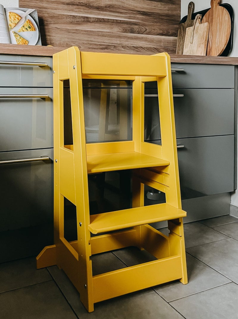 Torre de aprendizagem infantil em madeira | tissi Amarelo - Kiabi